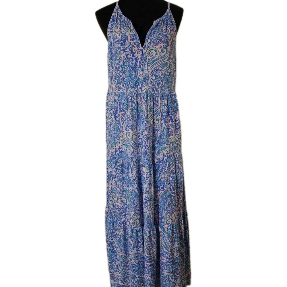 Lilly Pulitzer Blue Maxi Dress-Size Medium